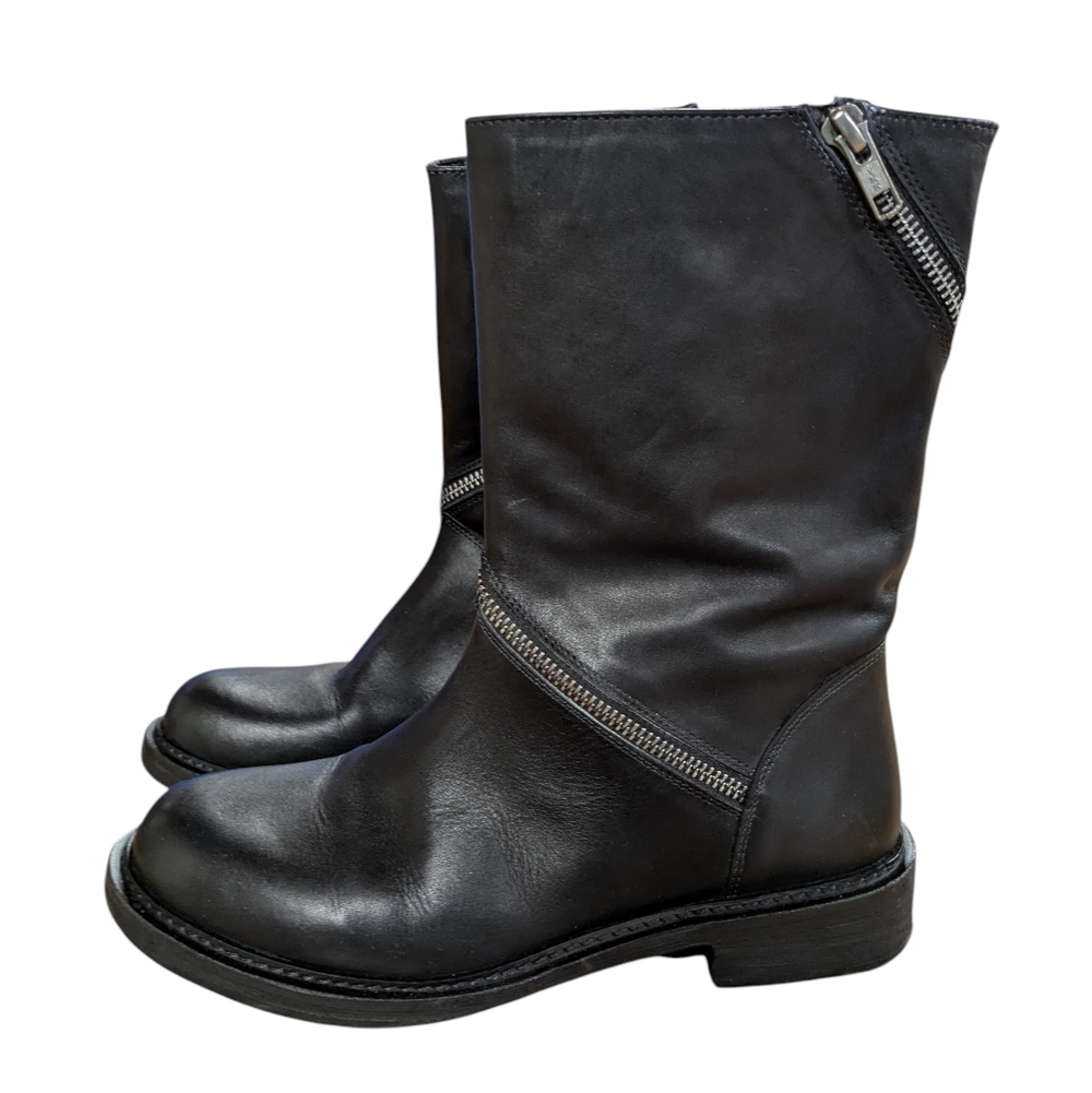 Vintage Foundry Regine Zip Around Black Leather Boots Size 7.5 - Picture 10 of 10